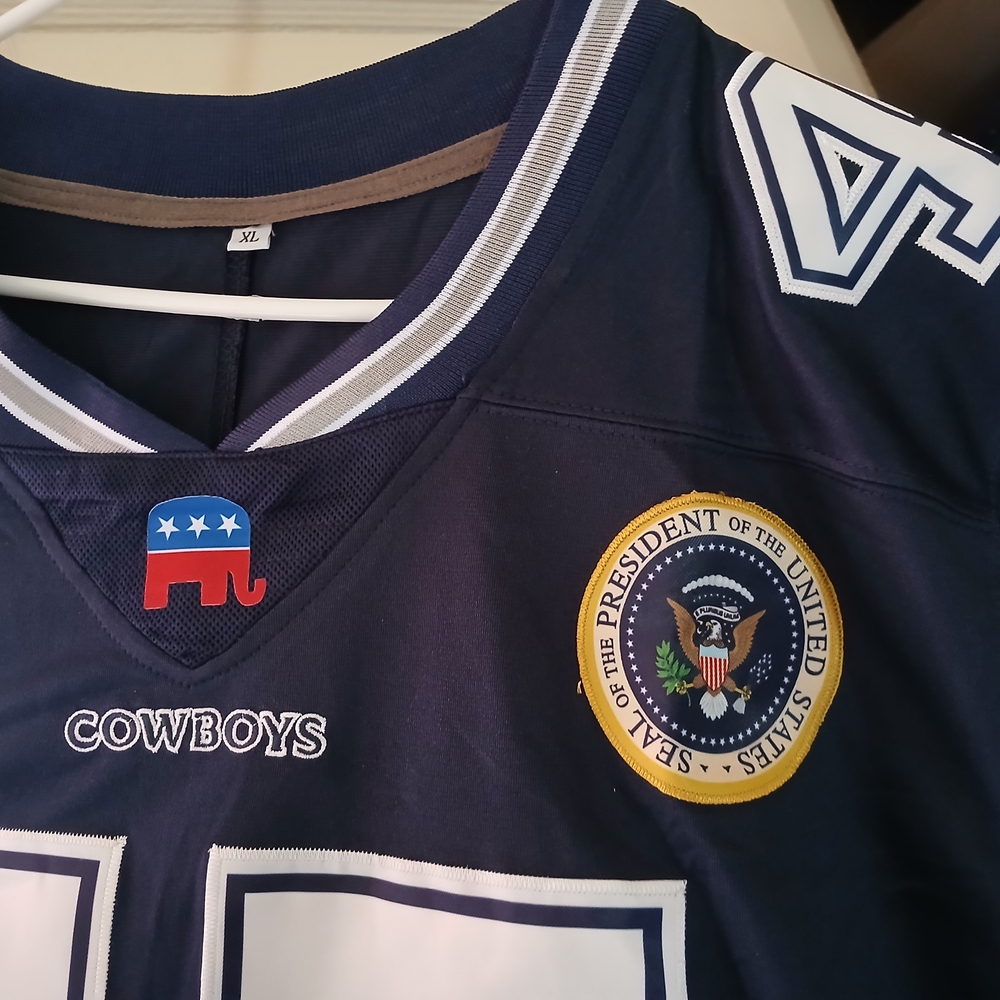 LIMITED EDITION COWBOYS-TRUMP JERSEY W/ PRESIDENT'S SEAL. All Offers Welcome!!